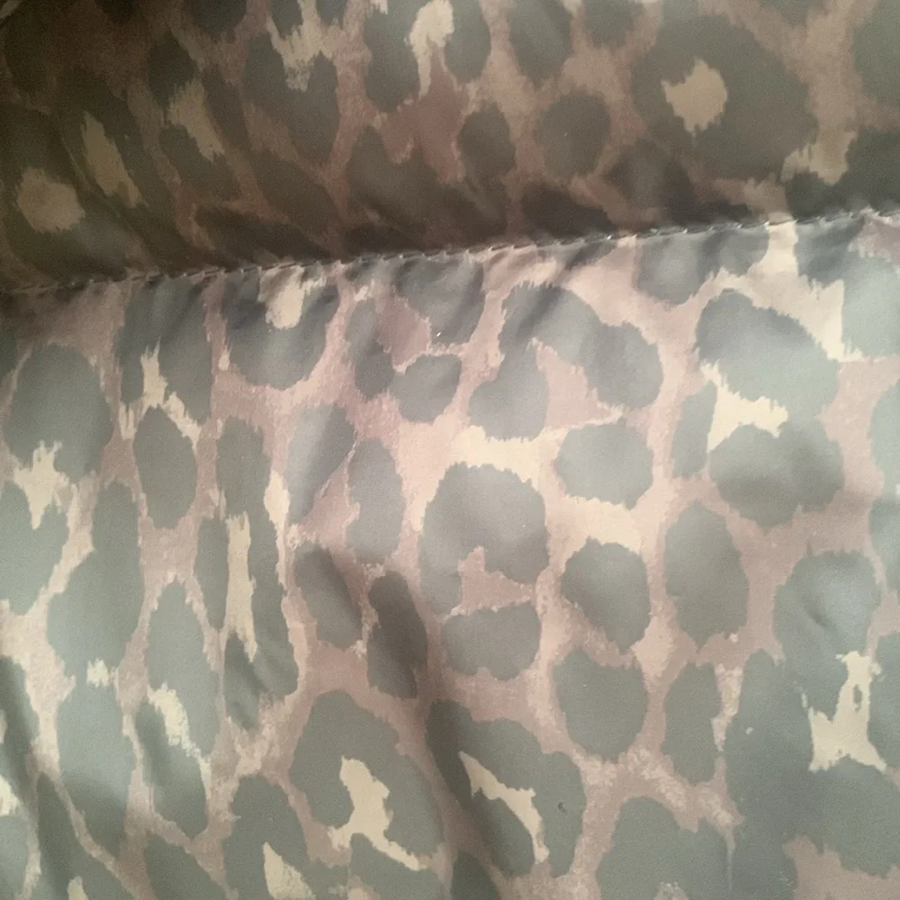 EUC Coach Animal Print 70 % Duck Down Puffer Vest  Medium ( can fit large )